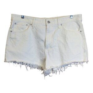 Madewell Womens White Relaxed Denim Shorts Cutoff Frayed Hem Coastal Cowgirl 31